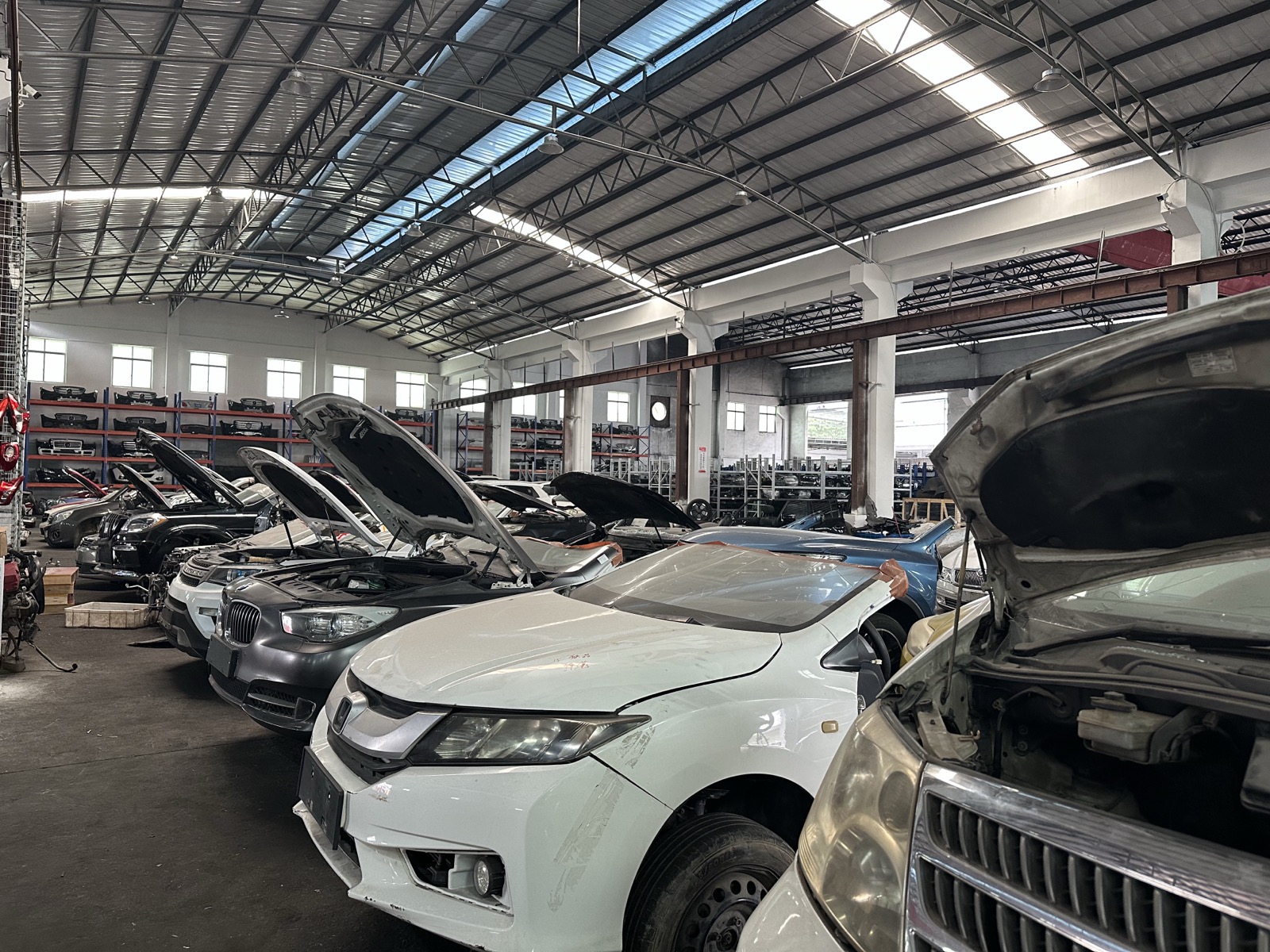 Vehicles lined up for dismantling